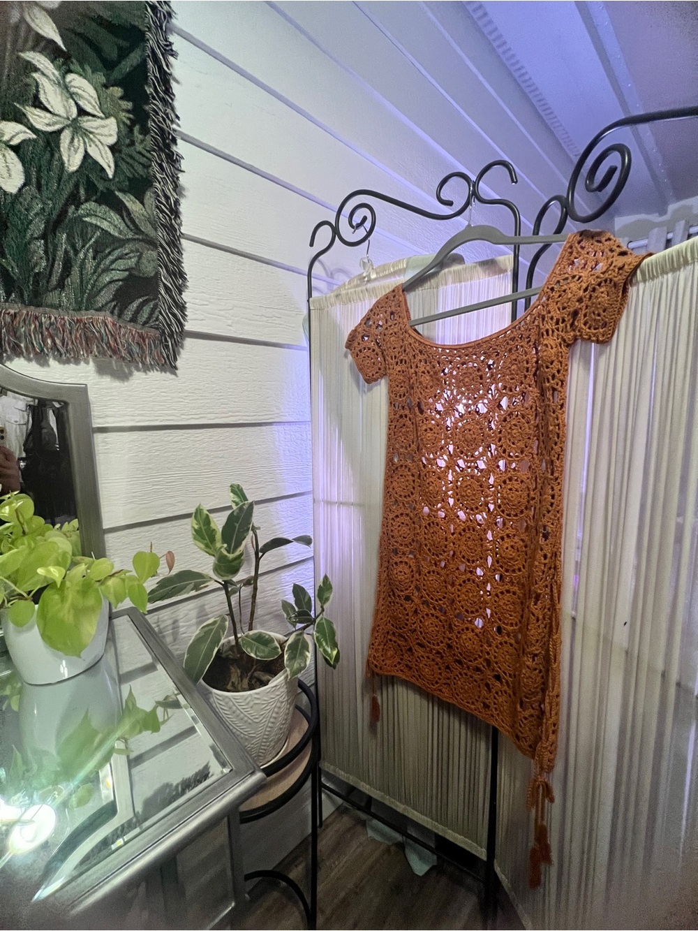Crocheted Rust Orange Women’s Crochet Tunic / Cover-Up